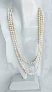 Long cultured freshwater pearl (5mm x 6mm) necklace