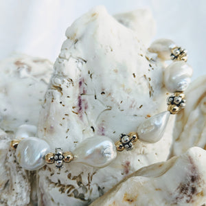 Keshi pearl w/14k gf and silver accent