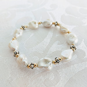 Keshi pearl w/14k gf and silver accent