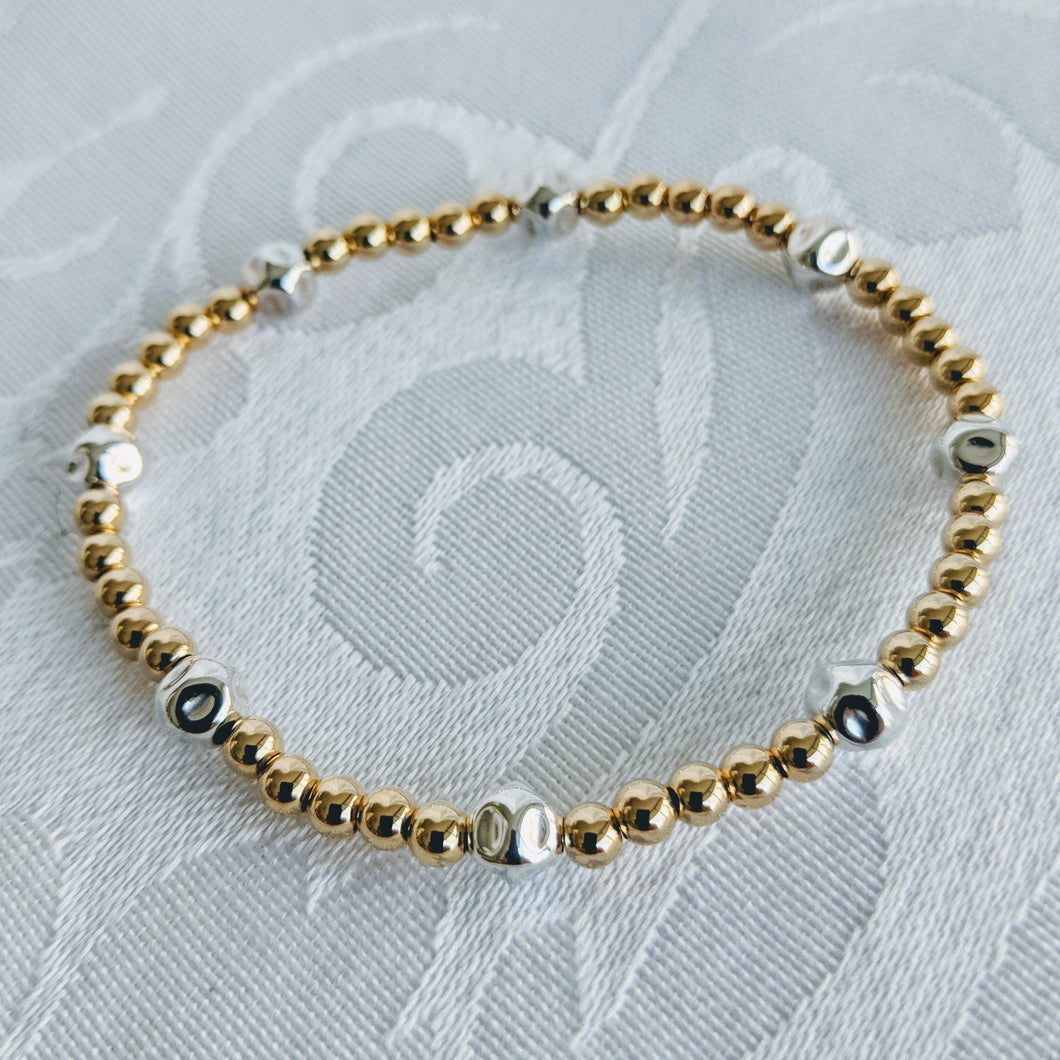 Gold balls with Sterling silver nuggets
