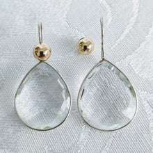 Load image into Gallery viewer, Single faceted earrings in Sterling silver or gold Vermeil with interchangable beads (See all color options)
