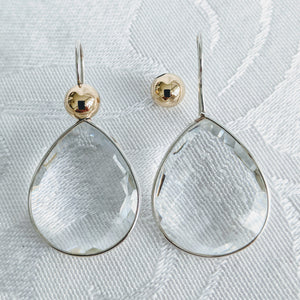 Single faceted earrings in Sterling silver or gold Vermeil with interchangable beads (See all color options)