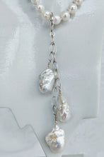 Load image into Gallery viewer, Extra large &amp; long Baroque pearl enhancer on Sterling silver chain
