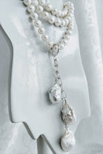 Load image into Gallery viewer, Extra large &amp; long Baroque pearl enhancer on Sterling silver chain
