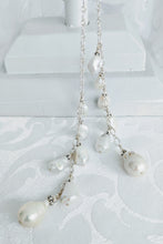 Load image into Gallery viewer, Sterling silver pearl open lariat
