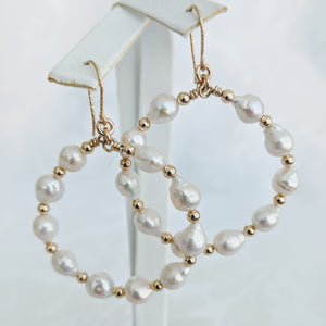 Baby Baroque pearl hoop earrings