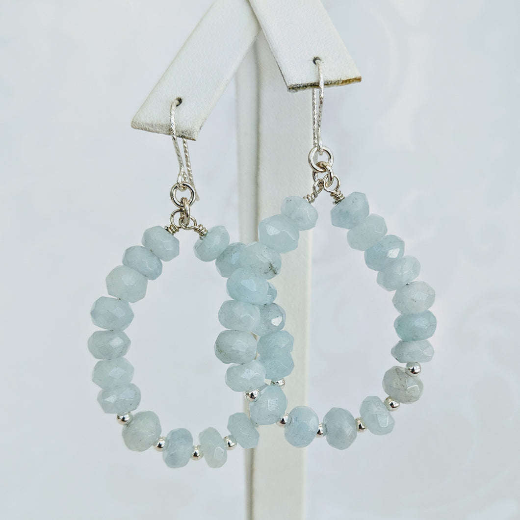 Aquamarine teardrop earrings