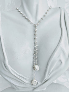 Pearl chain necklace with detachable tassel