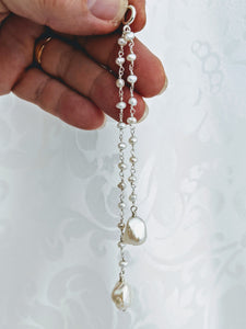 Pearl chain necklace with detachable tassel