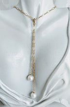 Load image into Gallery viewer, Long and short 14k gold fill necklace with detachable tassel
