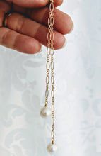 Load image into Gallery viewer, Long and short 14k gold fill necklace with detachable tassel
