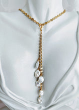 Load image into Gallery viewer, Gold necklace with detachable Keshi pearl tassel
