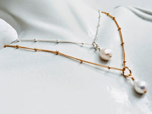 "Tess" ~ sweet petite necklace with detachable pearl pendant