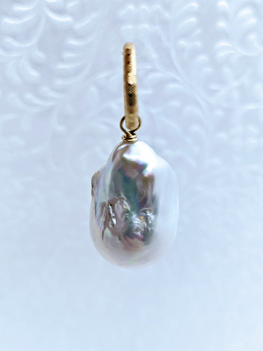 Large Cultured Freshwater Baroque pearl pendant (Item B)