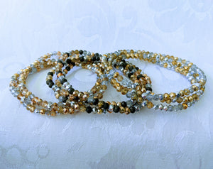 Multi-Sparkle triple wrap bracelet / necklace collection (see all photos)