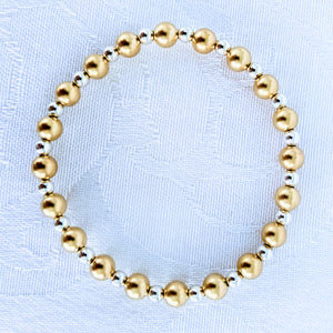 Alternating matte 14k gold fill beads with 4 mm bright sterling silver beads