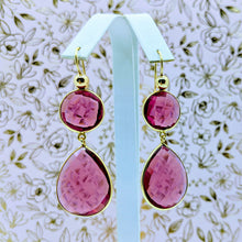 Load image into Gallery viewer, Double faceted earrings (shown In Citrine Hydro Quartz)
