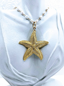 Extra Large Starfish pendant (available in pewter or gold plate over pewter)