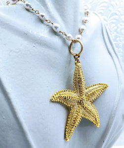 Extra Large Starfish pendant (available in pewter or gold plate over pewter)