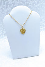 Load image into Gallery viewer, 14k gold fill Satellite chain with Fleur de Lis pendant
