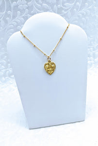 14k gold fill Satellite chain with Fleur de Lis pendant