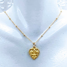 Load image into Gallery viewer, 14k gold fill Satellite chain with Fleur de Lis pendant
