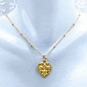 14k gold fill Satellite chain with Fleur de Lis pendant