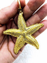 Load image into Gallery viewer, Extra Large Starfish pendant (available in pewter or gold plate over pewter)

