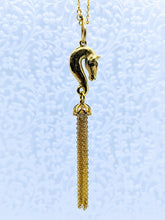 Load image into Gallery viewer, Horse Head Tassel Pewter pendant (available in pewter or gold plate over pewter)
