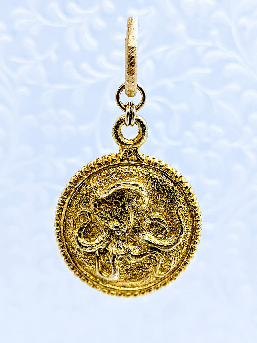 Pewter Octopus pendant (available in pewter or gold plate over pewter)