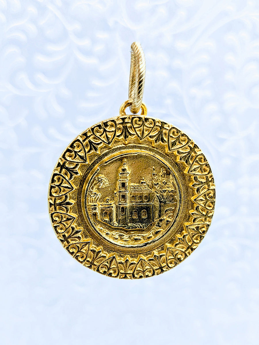 Pewter German Castle pendant (available in pewter or gold plate over pewter)