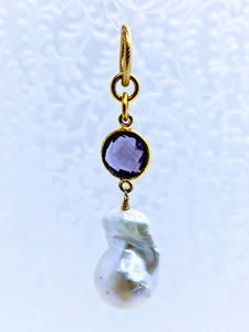 Faceted Amethyst and Pearl Pendant