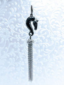 Horse Head Tassel Pewter pendant (available in pewter or gold plate over pewter)