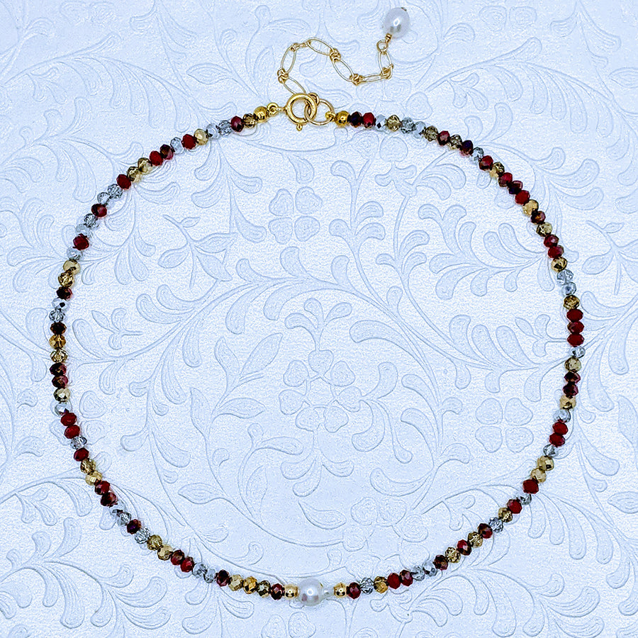 Single Pearl Sparkle Necklaces (Six colors to choose from)