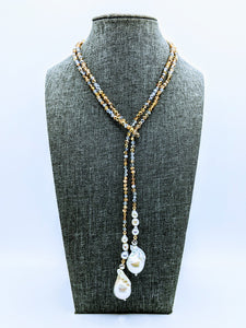 40" Sparkle lariat with pearls (see all color options)