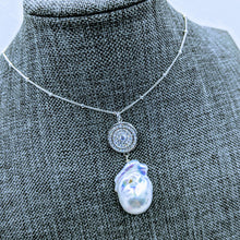 Load image into Gallery viewer, CZ Baroque Pearl (Cubic Zirconia) Pendant 18&quot; Sterling satellite chain.necklace
