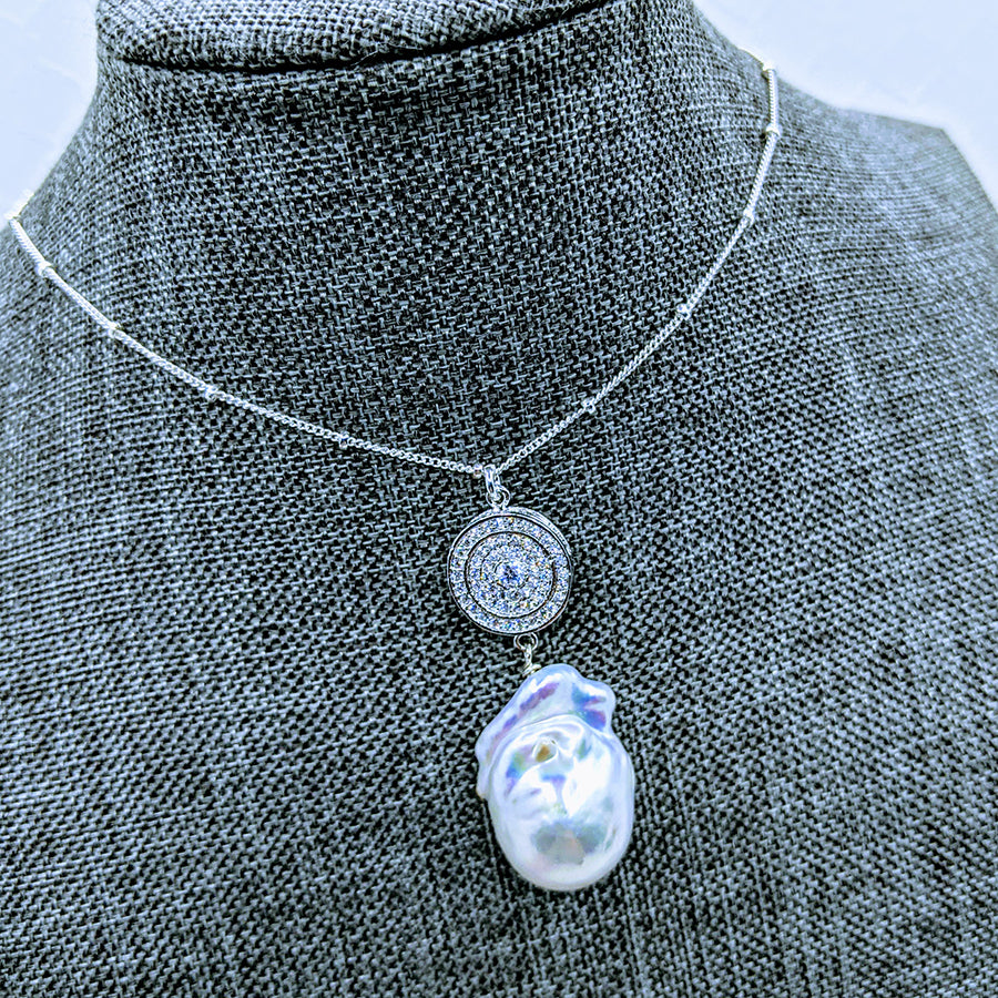 CZ Baroque Pearl (Cubic Zirconia) Pendant 18