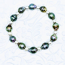 Load image into Gallery viewer, Multi Tahitian pearl bracelet - 14Kgf or Sterling beads
