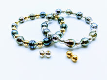 Load image into Gallery viewer, Multi Tahitian pearl bracelet - 14Kgf or Sterling beads
