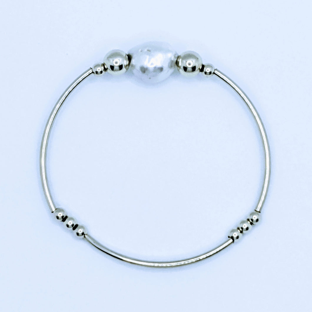 Single Tahitian or Freshwater pearl tube bracelets
