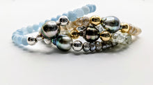 Load image into Gallery viewer, Single Tahitian pearl and gemstone bracelet(s)
