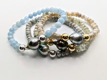 Load image into Gallery viewer, Single Tahitian pearl and gemstone bracelet(s)
