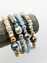 Load image into Gallery viewer, Single Tahitian pearl and gemstone bracelet(s)
