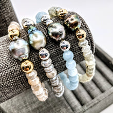 Load image into Gallery viewer, Single Tahitian pearl and gemstone bracelet(s)
