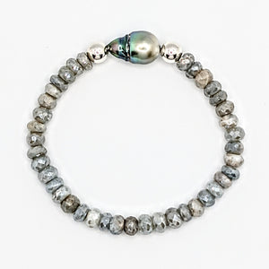 Single Tahitian pearl and gemstone bracelet(s)