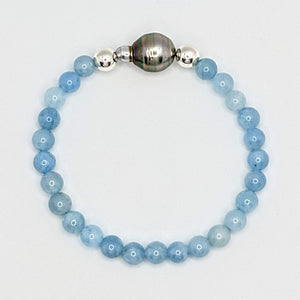 Single Tahitian pearl and gemstone bracelet(s)
