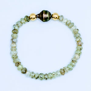 Single Tahitian pearl and gemstone bracelet(s)