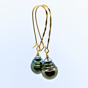 Tahitian drop pearl earrings