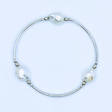 Load image into Gallery viewer, Triple Tahitian or Freshwater pearl tube bracelets
