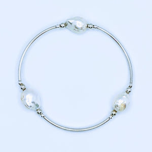 Triple Tahitian or Freshwater pearl tube bracelets